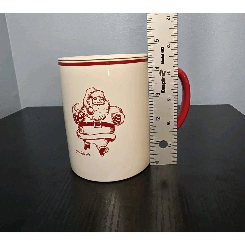 Vintage Sur La Table Santa Mug White Red Christmas St Nick Holiday‎ Coffee